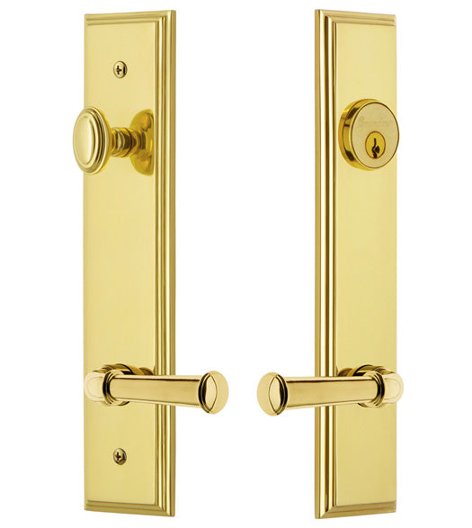 Keyed Entry Set Georgetown Leverset with Carre Tall Plate, Grandeur CARGEO19ENTR