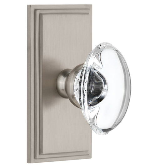 Crystal Egg Knob with Carre Rose, Grandeur CARPRO