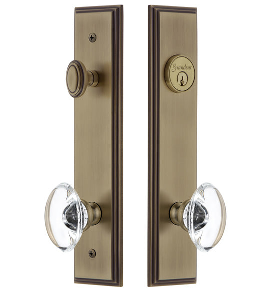 Provence Crystal Knob with Carre Plate Entryset, Grandeur CARPRO19ENTR