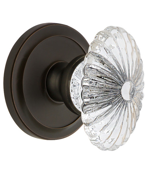 Burgundy Crystal Knob with Circulaire Rose, Grandeur CIRBUR