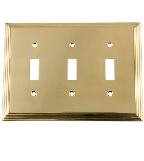 Deco Triple Light Switch Plate, Grandeur DECSWPLTT3