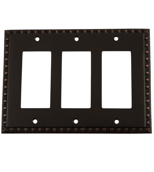 Triple Egg and Dart Rocker Switch Plate, Grandeur EADSWPLTR3