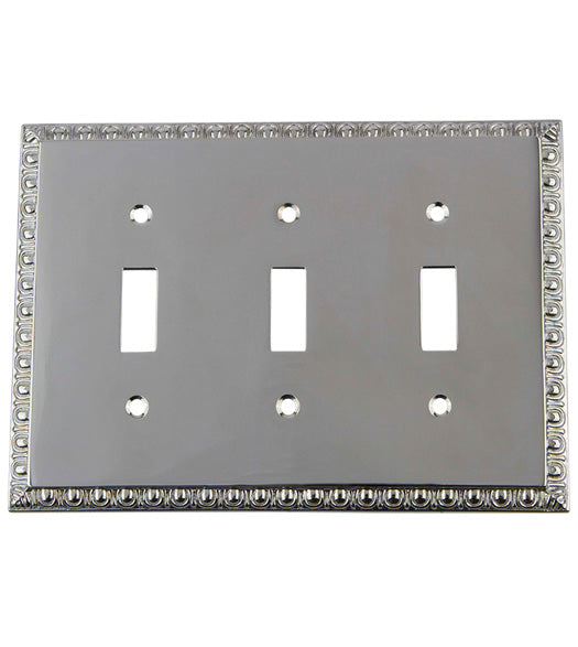 Triple Egg and Dart Toggle Switch Plate, Grandeur EADSWPLTT3