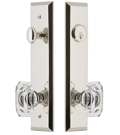 Baguette Crystal Knob with Fifth Avenue Plate Entryset, Grandeur FAVBCC19ENTR