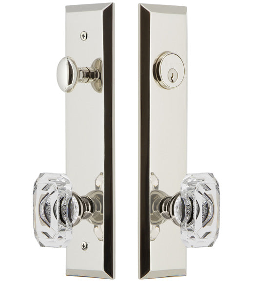 Baguette Crystal Knob with Fifth Avenue Plate Entryset, Grandeur FAVBCC19ENTR
