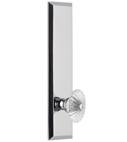 Burgundy Crystal Knob with Fifth Avenue Tall Plate, Grandeur FAVBUR19