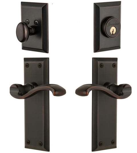 Single Cylinder Fifth Avenue Portofino Lever Entry Set Combo, Grandeur FAVPRTCOM