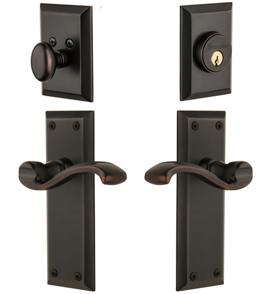 Single Cylinder Fifth Avenue Portofino Lever Entry Set Combo, Grandeur FAVPRTCOM