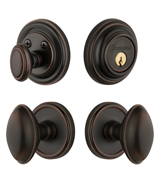 Eden Prairie Knobset With Single Cylinder Deadbolt, Grandeur GEOEDNCOM