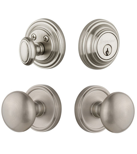 Fifth Avenue Knob and Georgetown Deadbolt Combo Pack, Grandeur GEOFAVCOM