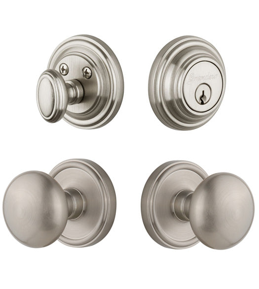 Fifth Avenue Knob and Georgetown Deadbolt Combo Pack, Grandeur GEOFAVCOM