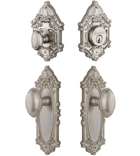 Single Cylinder Grande Victorian Entryset with Eden Prairie Knob, Grandeur GVCEDNCOM