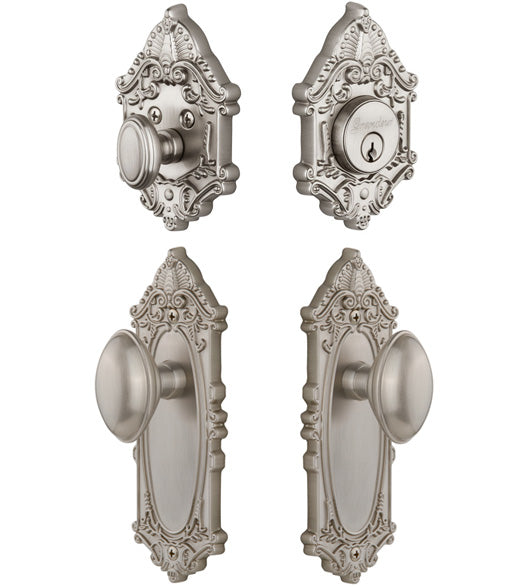 Single Cylinder Grande Victorian Entryset with Eden Prairie Knob, Grandeur GVCEDNCOM