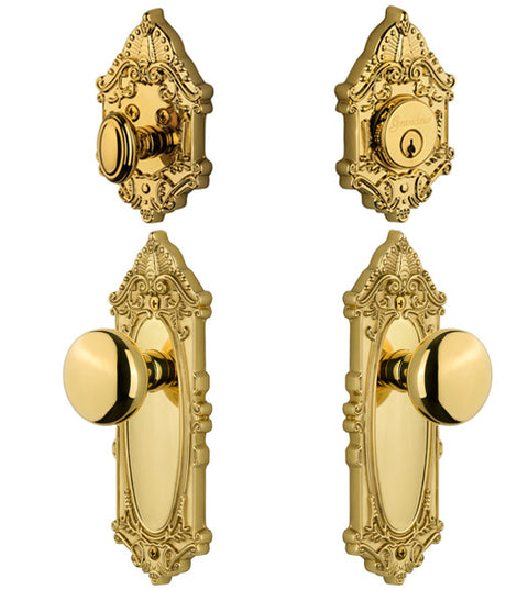 Grande Victorian Fifth Avenue Knob Single Cylinder Combo, Grandeur GVCFAVCOM