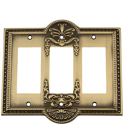 Meadows Triple Rocker Light Switch Cover, Grandeur MEASWPLTR3