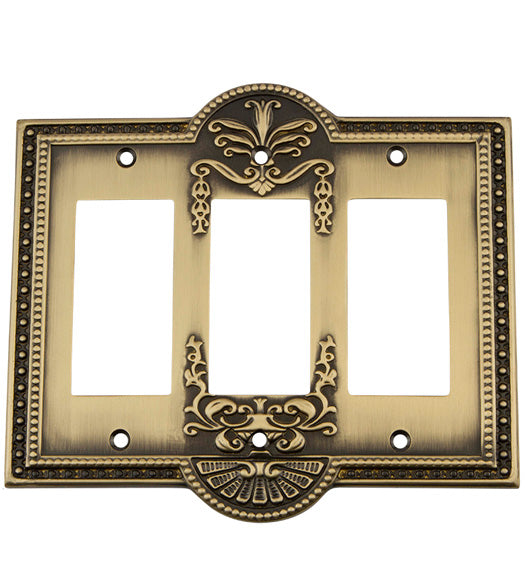 Meadows Triple Rocker Light Switch Cover, Grandeur MEASWPLTR3