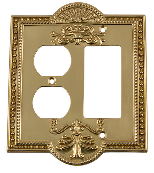 Meadows Outlet with Rocker Light Switch Cover, Grandeur MEASWPLTRD