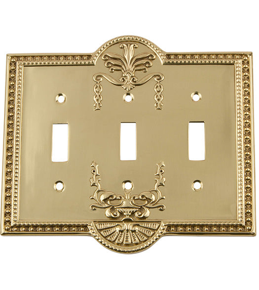 Meadows Triple Toggle Light Switch Cover, Grandeur MEASWPLTT3