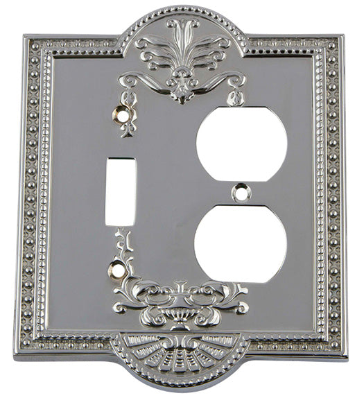 Meadows Outlet with Toggle Light Switch Cover, Grandeur MEASWPLTTD