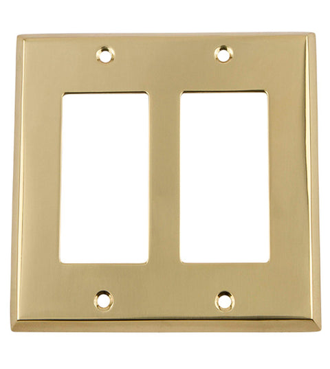New York Double Rocker Switch Plate, Grandeur NYKSWPLTR2