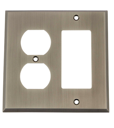New York Outlet and Rocker Switch Plate, Grandeur NYKSWPLTRD