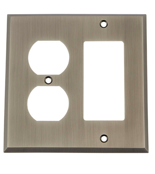 New York Outlet and Rocker Switch Plate, Grandeur NYKSWPLTRD