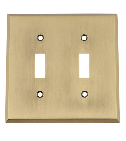 New York Double Toggle Switch Plate, Grandeur NYKSWPLTT2