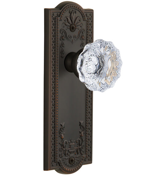Crystal Fontainebleau Knob With Parthenon Plate, Grandeur PARFON