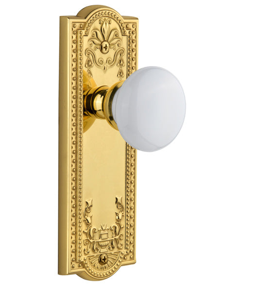 Parthenon Plate With Hyde Park Porcelain Knob, Grandeur PARHYD