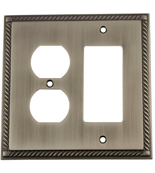 Rope Outlet and Rocker Light Switch Plate, Grandeur ROPSWPLTRD