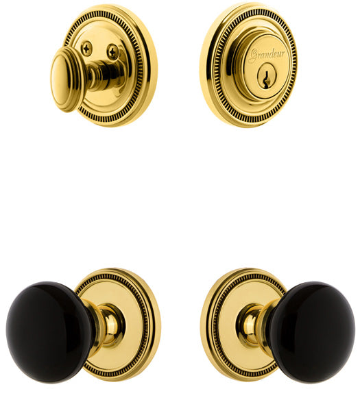Soleil Entryset with Coventry Knob, Grandeur SOLCOVCOM