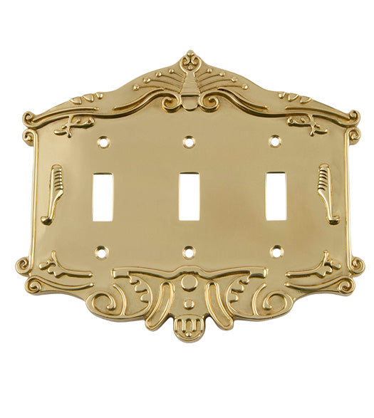 Victorian Triple Toggle Switch Plate, Grandeur VICSWPLTT3