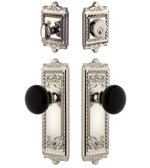 Windsor Entryset with Glass Coventry Knob, Grandeur WINCOVCOM
