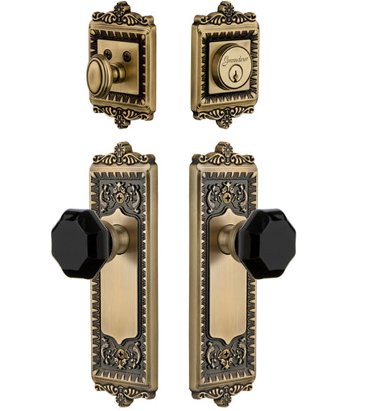 Windsor Entryset with Glass Lyon Knob, Grandeur WINLYOCOM