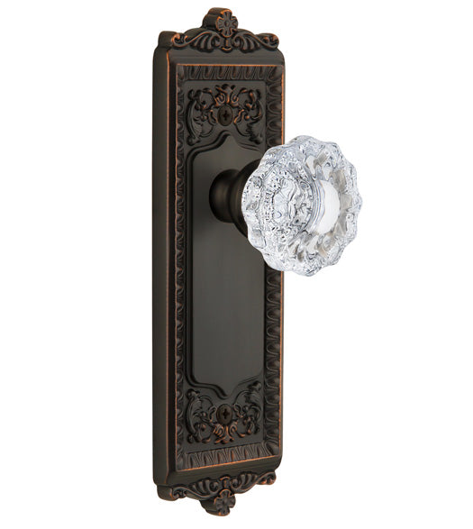 Crystal Versailles Knob With Windsor Rose, Grandeur WINVER