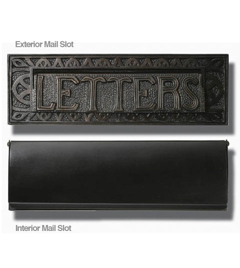 Doorware.com Decorative Bronze Patina Mail Slot, Hamilton MS-301-BP