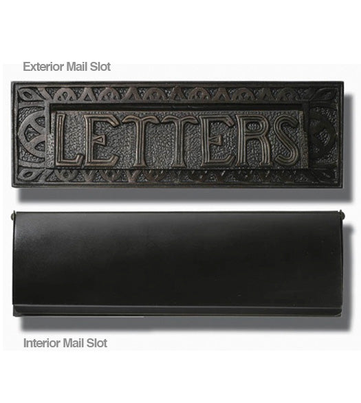 Doorware.com Decorative Bronze Patina Mail Slot, Hamilton MS-301-BP