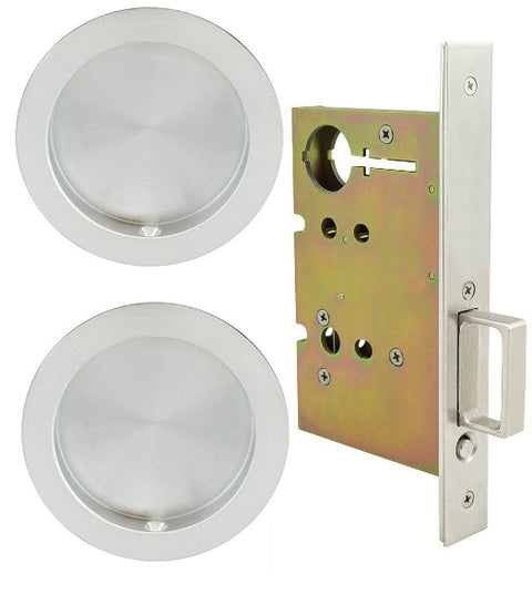 Round Luna Pocket Door Passage Set, INOX FH22PD8010