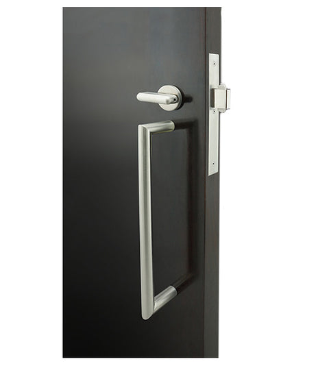 ADA Compliant Sliding Door Privacy Set with Mitered Pull, INOX PHIX30108PD8340-ADA