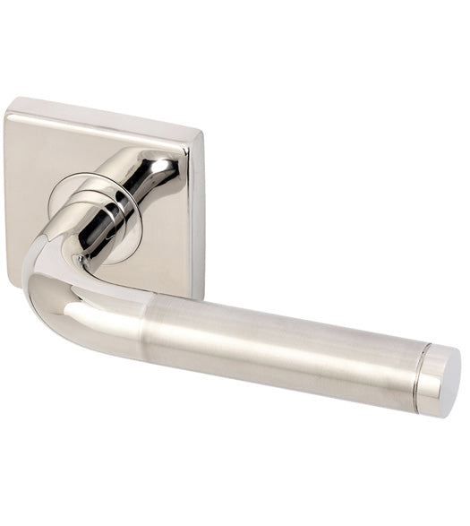 Two-Tone Stainless Steel Vienna Lever with Square Rose, INOX SE108
