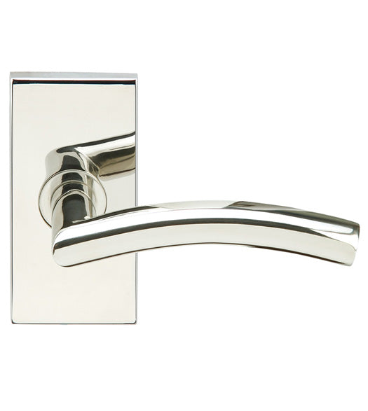 Brussels Lever with Rectangular Rose, INOX SH104