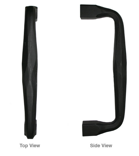 10 Inch Black Square End Iron Door Pull, Acorn IRQBP