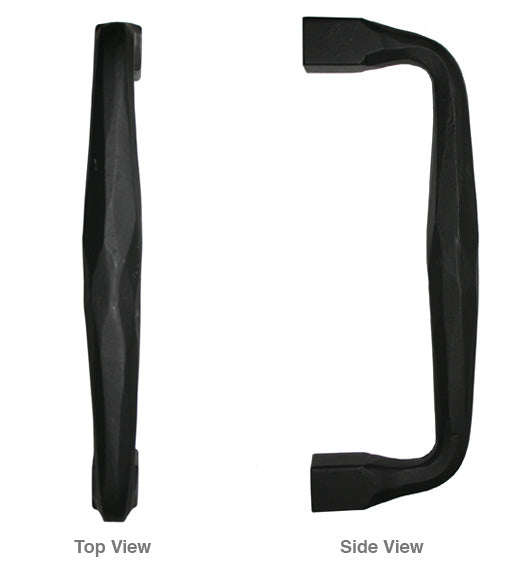 10 Inch Black Square End Iron Door Pull, Acorn IRQBP