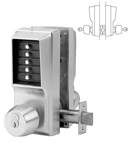 2 Sided Simplex Keypad Entry Lock with Key Override, KABA EE1021SEE1021-US26D