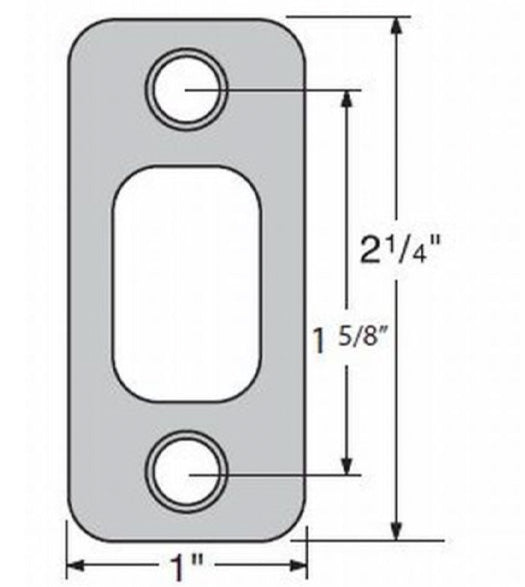 1 Inch x 2-1/4 Inch Radius Corner Deadbolt Strike, Kwikset 85063