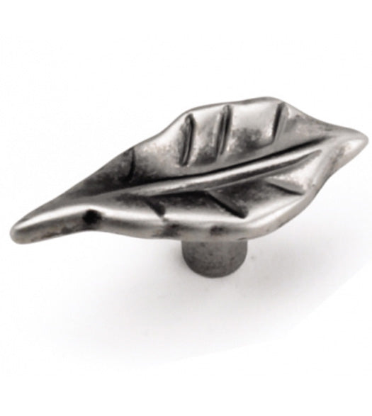 Leaf Antique Pewter Cabinet Knob, Laurey 24906