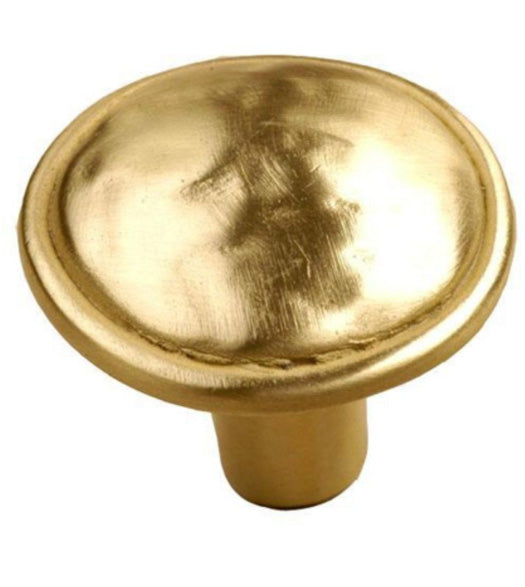 Satin Brass Hammered Cabinet Knob, Laurey 37404