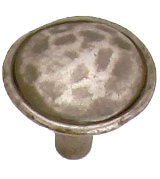 Antique Pewter Hammered Cabinet Knob, Laurey 37406