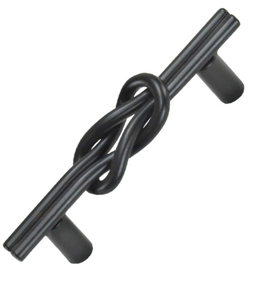 Matte Black Nantucket Knot Cabinet Pull, Laurey 57520
