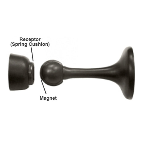 Solid Brass 3 Inch Magnetic Door Stop, Deltana MDH30